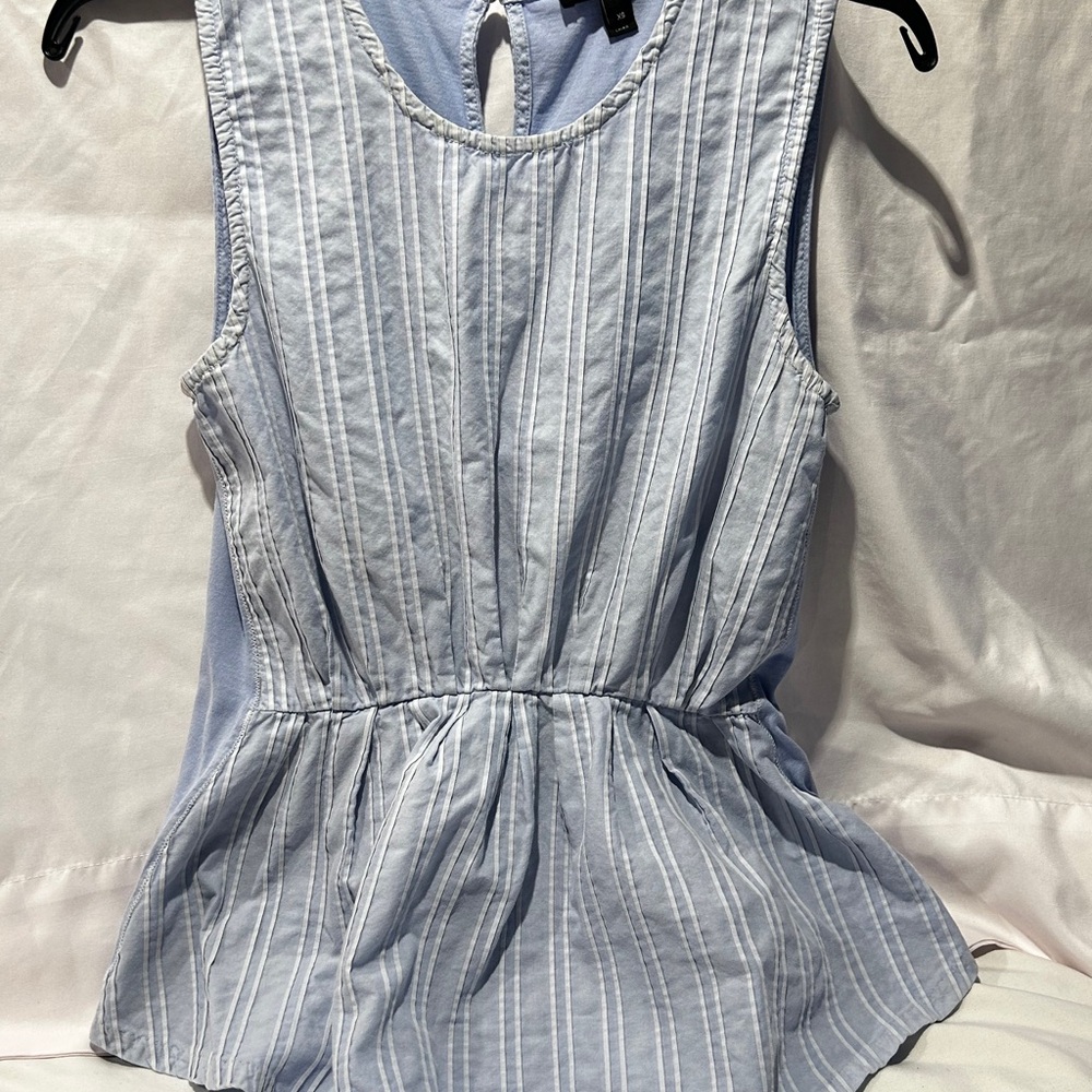 J. Crew Light Blue Striped Blouse